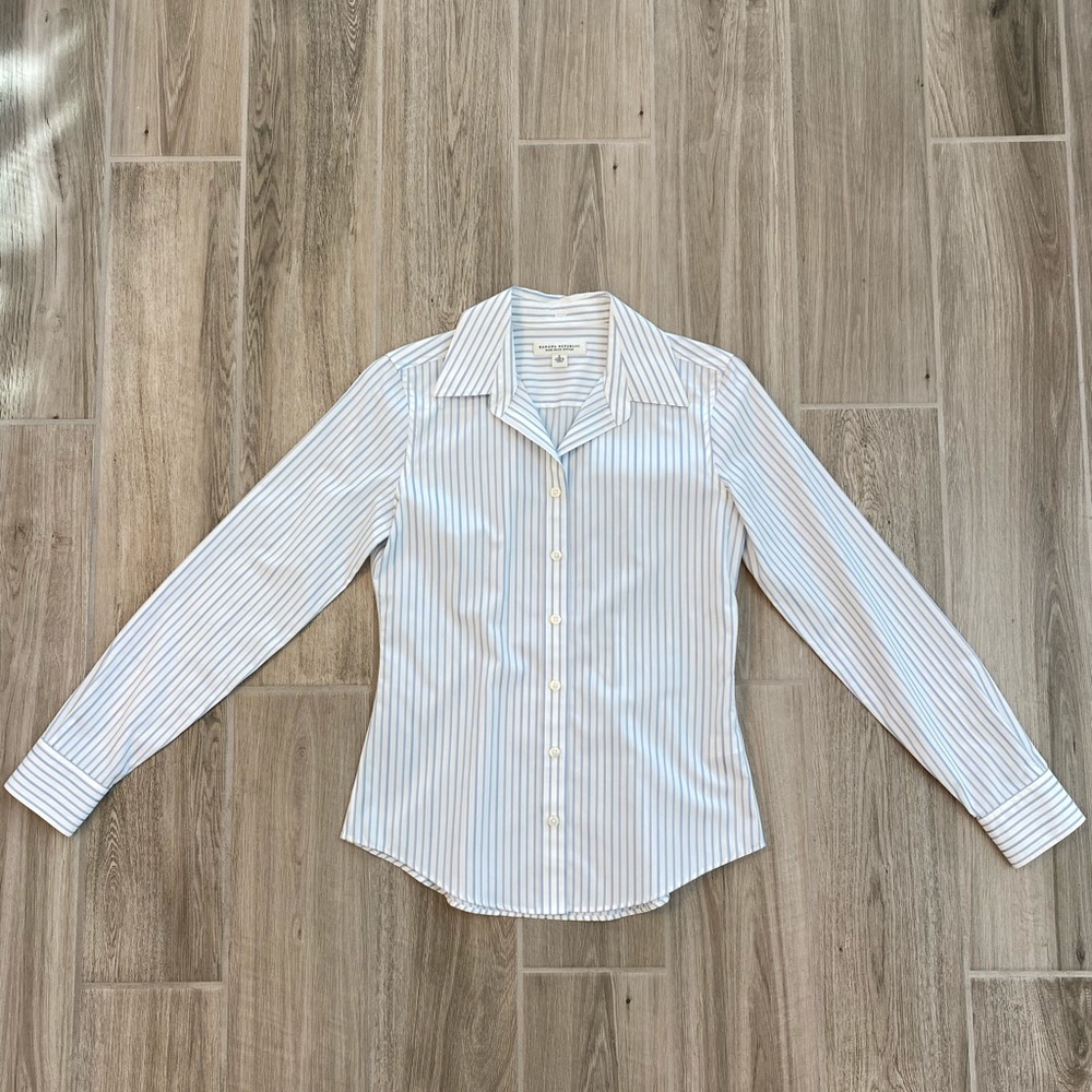 Banana Republic blue striped non-iron shirt 2